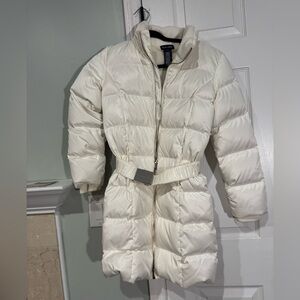 Ralph Lauren Big Girls Long White Puffer Jacket Size 12/14